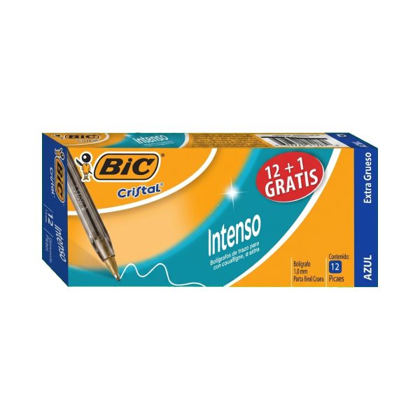 PLUMA BIC CRISTAL MEDIANO AZUL C/12