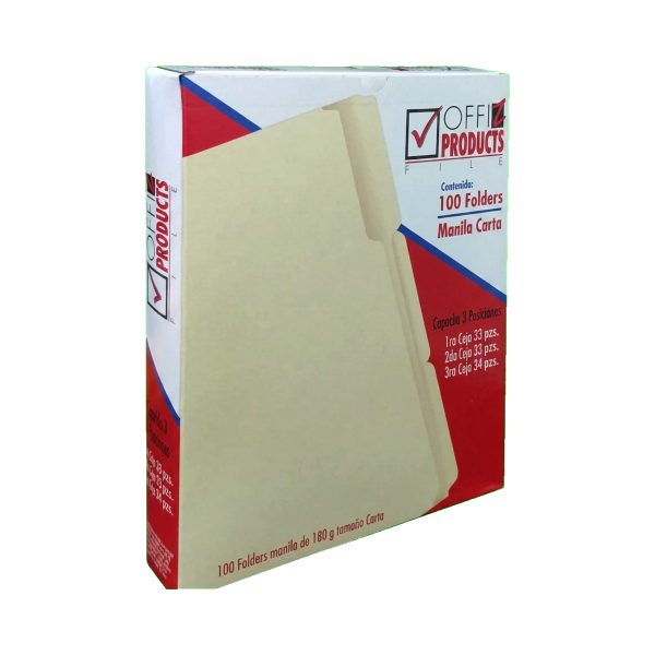 FOLDER MANILA OFFIZ T/CARTA C/100