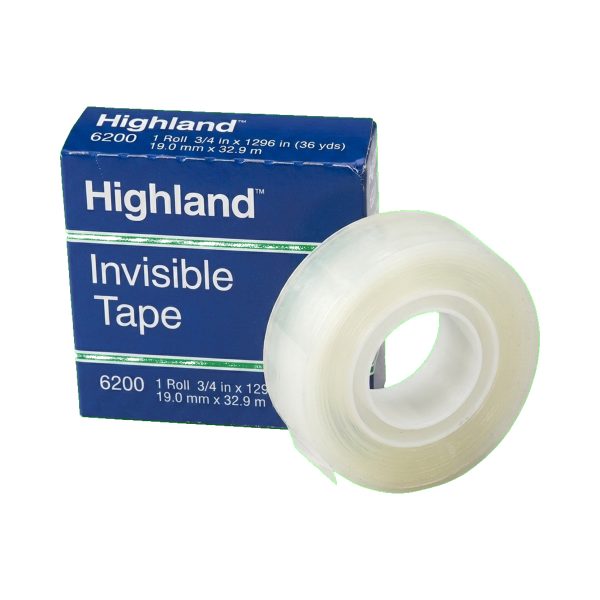 TAPE INVISIBLE 3M HIGHLAND 6200 19MMX33M C/12
